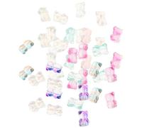 TOVINANNA 100pcs Glaze Bear Beads for Jewelry Making Glass Animal Charms for DIY Bracelets Necklaces Craft Supplies Smooth Surface Multi-Functional Accessories Random Color