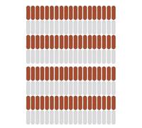 TOVINANNA 100pcs Handmade Labels PU Leather Tags, Chocolate Brown and White, Easy to Sew Craft Tags for Hats and Clothing, DIY