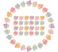 TOVINANNA 100pcs Mini Resin Cupcake Charms Flatback Cute Cartoon Accessories for DIY Jewelry Making and Hair Clips Lightweight Comfort Easy to Use for Outdoor Activities