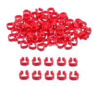 TOVINANNA 100pcs Mm Red Plastic Pigeon Foot Rings with Numbered Markings for Ornamental Pigeons and Small Birds, Quick Installation and Accurate Counting for Training and Daily Management