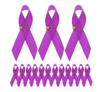 TOVINANNA 100pcs Purple Ribbon Awareness Pins for Pancreatic Cancer and Domestic Violence Support, Lightweight Polyester and Metal Brooches with Secure Attachment, Elegant Design for Formal