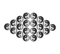 TOVINANNA 100pcs Tai Yin Yang Round Loose Spacer Beads with Unique Yin Yang Pattern for DIY Jewelry Making Supplies for Necklace Bracelet Charms Craft Projects and Accessories