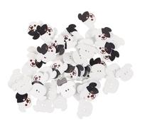 TOVINANNA 100pcs White Base Wooden Buttons Multi-Functional DIY Crafting Accessories Cute Dog Head Decorative Buttons for Sewing Clothes Embellishments and Replacement
