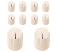 TOVINANNA 10pcs 13x16mm Electric Guitar Pedal Volume Control Knobs, Cream Potentiometer Knobs for Amplifier and Effects Pedal, Small Instrument Replacement Accessories