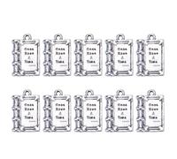 TOVINANNA 10pcs Antique Alloy Silver Book Shaped DIY Pendant Charms for Making Necklace and Bracelet Eye-catching Jewelry Accessories