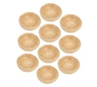 TOVINANNA 10pcs Artificial Bird Nests Made of Hemp with Rustic Khaki Design, Authentic and Unique Bird Resting Nests for Gardening and Festival Decorations Such as Easter or Christmas