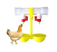 TOVINANNA 10pcs Automatic Chicken Drinker Ball Valve Water Fountains Metal and Plastic Bowl Design for Home and Commerce Poultry Farms Yellow Style