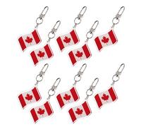 TOVINANNA 10pcs Canada Day Keychains with Unique Canadian Design, Portable and Lightweight Acrylic Maple Leaf Souvenir Keyrings for Daily Use and Party Favors
