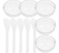 TOVINANNA 10Pcs Facial Mask Mixing Bowls Set with White Stirring Sticks, Thickened Glass Essential Oil Bowls for Spa DIY Face Mask Preparation