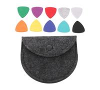 TOVINANNA 10pcs Heart-Shaped Felt Ukulele Picks Soft Bass String Picks with Round Felt Holder Bag for Ukulele Music Accessories and Playing Gatherings