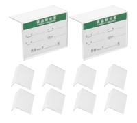 TOVINANNA 10pcs L Shape Acrylic Price Tag Display Holders Self-Adhesive Slant Back Shelf Label Sign Stand for Store and Library 70x50mm Plastic Small Frame