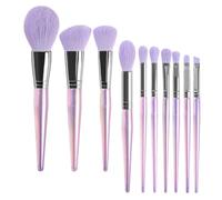 TOVINANNA 10Pcs Makeup Brushes Purple Soft Bristle Set for Blush Eyeshadow Foundation Powder with Comfortable Handles for Women Cosmetics