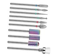 TOVINANNA 10Pcs Manicure Drill Bits Nail Polishing Heads for Natural and Artificial Nails Tungsten Grinding Tools Lightweight Design for Precise Cuticle and Gel Removal