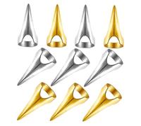 TOVINANNA 10pcs Metal Finger Rings and Claws Hair Parting Tools for Braiding and Cosplay Accessories, Gold Silver Hair Sectioning Aids for Hairstyling and Braid Styling