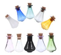 TOVINANNA 10pcs Mini Glass Potion Bottles Mini Wishing Bottles Cork Tiny Spell Jars Corks Stoppers for DIY Crafts Decoration