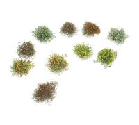 TOVINANNA 10Pcs Miniature Artificial Flower Cluster Decor Set for DIY Sand Table Landscape Scenery, Simulated Flower Vegetation in 5 Colors (Yellow, Red, Magenta, Orange, White) for Model