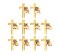 TOVINANNA 10pcs Patriotic Lapel Pin with American Flag Cross Design, Alloy Material, Scratch-resistant, Versatile Accent for Special Events and Church Gatherings, for Memorial Day