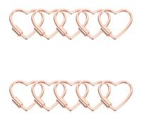 TOVINANNA 10Pcs Rose Gold Alloy Heart Screw Lock Jewelry Connectors, Mini Carabiner Bracelet Clips with 29X30X3Mm Size, Purse Charm Clasps for Necklace and Keychain Accessories