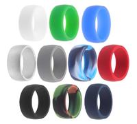 TOVINANNA 10pcs Silicone Rings for Men and Women with Ergonomic Design and Breathable Material, Lightweight Sports Finger Rings Suitable for Outdoor Activities and Fitness