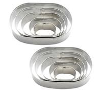 TOVINANNA 10Pcs Stainless Steel Oval Cookie Cutter Set, Baking Molds for Handmade Biscuits and Tartlets, Food-Grade Pastry Cutters for and Home Baking
