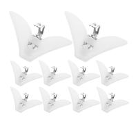 TOVINANNA 10pcs White Plastic and Metal Tie Clips for Men, Resilient Construction with Broad Matching Capacity, Minimalist Style Suitable for Business Attire and DIY Bowtie Hardware