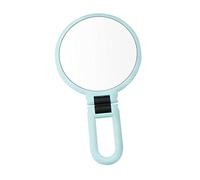 TOVINANNA 10x Magnifying Bathroom Makeup Mirror with Foldable Design round Abs Frame, Elegant Sky Blue Vanity Mirror Suitable for Shaving and Detailed Makeup Application