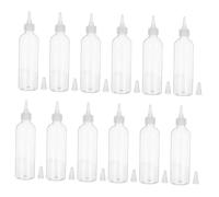 TOVINANNA 12pcs 100ml Pet Squeeze Bottles with Twist Top Caps, Small Refillable Plastic Dispenser Containers for Travel Hair Dye, Lotion, and Cosmetic Storage