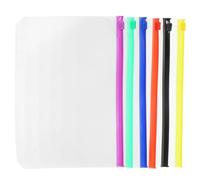 TOVINANNA 12pcs Assorted Colour PVC Zip Bag Binder Pouches for Scrapbooking and Study, Lightweight Decorative Refill Zipper Pockets with Stylish Design for Organisational Training
