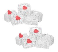 TOVINANNA 12pcs Christmas DIY Paintable Cardboard Treat Boxes Handles, Large Coloring Tote Boxes for Candy, Cookies and Holiday Party Favors