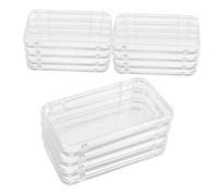 TOVINANNA 12pcs Clear Plastic Press Nail Storage Box Transparent Rectangle Organizer for French Tips and Small Accessories Multifunctional Beads and Jewelry Display Case