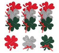 TOVINANNA 12pcs Festive Four Leaf Clover Felt Wallets Reusable Lightweight Design, Assorted Colours, for Shopping and Travel Holiday Money Holders and Card Organizers