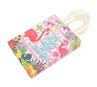 TOVINANNA 12pcs Flamingo Party Bags Cute Hawaiian Tropical Bags for Birthday Luau Supplies Arts Crafts Activities for Treats and Wedding Favors