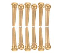 TOVINANNA 12pcs Guitar String Pins Pins for Acoustic Guitar Bridge Replacement Pegs Nails Parts Brass Material for Practice