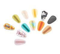 TOVINANNA 12pcs Kawaii Acetate Duckbill Hair Clips Set for Girls Cute Styling Bangs Clamps in Purple Beige Brown Green Black White Blue Purple Khaki for Toddlers and Teens Hair Accessories