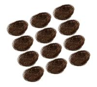 TOVINANNA 12pcs Miniature Artificial Nest Birdcage Decoration Realistic Appearance and Creative Design Brown Oakum Natural Fibers Easy to Clean Delicate Feel for Garden and Home