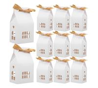 TOVINANNA 12pcs Paper Candy Box Hollow House Shape Wedding Favor Boxes Candy Containers for Party Cookies Case