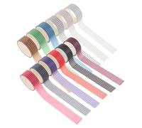 TOVINANNA 12pcs Plaid Patterned Washi Tape Set for Scrapbooking and DIY Crafts, Japanese Style Grid Masking Tape Rolls for Journaling, Wrapping, and Planner Decoration