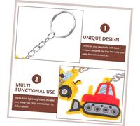 TOVINANNA 12pcs PVC Construction Party Keychains Lightweight Engineering Vehicle Favors for Birthday Decorations with Tractor Excavator Bulldozer Crane Cement Truck