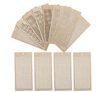 TOVINANNA 12pcs Wooden Cross Stitch Frame for Bookmark, Rectangular DIY Blank Embroidery Tags, Perforated Craft Accessories for Handmade Sewing and Reading Projects