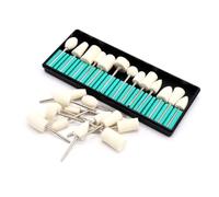 TOVINANNA 12pcs Wool Nail Grinding Heads Set for Manicure Buffing and Polishing and Square Shapes Beige Nail Drill Bits Kit for Expert Use