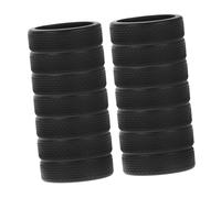 TOVINANNA 14pcs Silicone Luggage Wheel Covers Set Noise-reducing Protective Sleeve for Suitcase Wheels Wear-Resistant Black Protectors for Travel Baggage