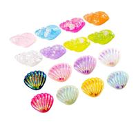 TOVINANNA 16pcs Mini Resin Sea Shell and Conch Decorations with Realistic Appearance, Assorted Colour Nautical Ornaments for Café Or Office Decorative Display Props