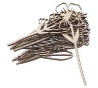TOVINANNA 18pcs Wooden Openwork Flowers Unfinished Wood Wildflower Cutouts for DIY Craft Projects Rustic Wood Flower Stems Ornament Paintable