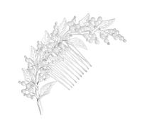 TOVINANNA 1pc Rhinestone Hair Comb Elegant Hollow Leaf Style Wedding Hair Accessory for Bride Suitable for Special Occasions and Parties Handmade Alloy Design