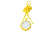 TOVINANNA 1Pc Small Round Yellow Silica Gel Quartz Nurse Watch with Dial Cute Hanging for Nurses and Fashionable Accessory
