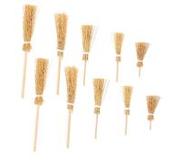 TOVINANNA 1set Mini Simulation Broom Ornaments Mixed Decorative Photo Prop for Miniature Scenes DIY Crafts and Home Decor 10pcs