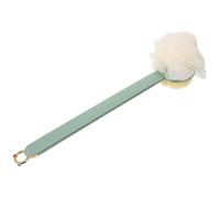 TOVINANNA 2-in-1 Shower Brush Bathing Brush with Pp Mesh Material Creative Design for Improving Skin Elasticity and Cleaning Dirt Green Colour Suitable for Cleaning Back and Hard-to-Reach