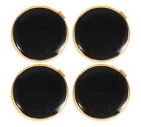 TOVINANNA 2 Pairs Black round Alloy Cufflinks with Detachable Design and Secure Hold, Classic Minimalist Tuxedo Buttons for Men, for Formal Suit and Business Occasions