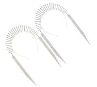 TOVINANNA 2 Pcs Elegant Goddess Crowns Headbands Decorated with Tassel Rhinestones Alloy Wedding Crown Headdress Hair Accessories for Women Photography and Birthdays