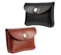 TOVINANNA 2 Pcs Fashionable Retro PU Coin Bags Portable Data Cable Storage Pouches for Earphones and Essentials for Everyday Use and Travel